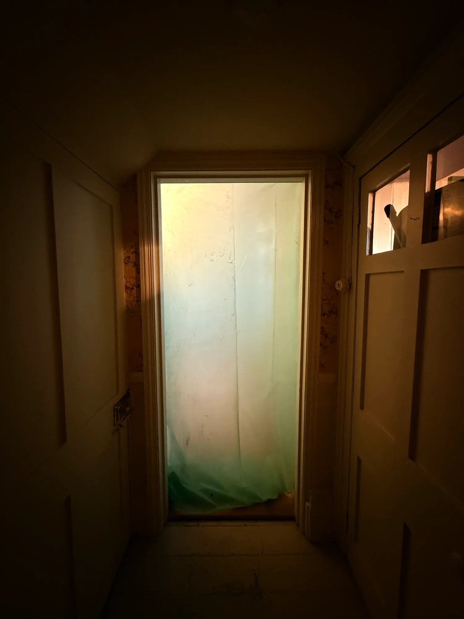 The big hole in the stud wall shows the complete lack of insulation or damp proofing betwe — photo 2 of 2.