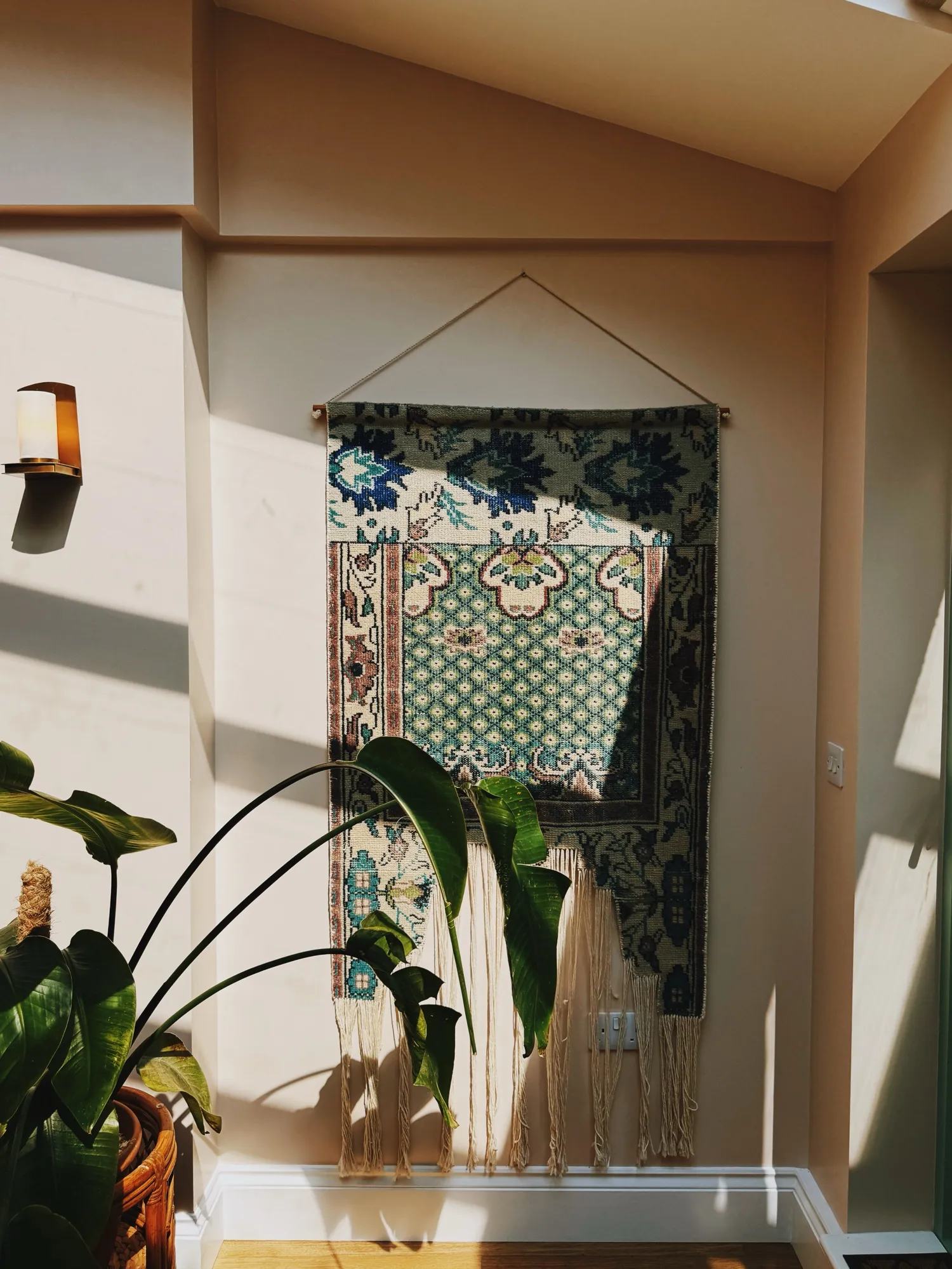We’ve had this will hanging for yonks. It used to hang in the sunroom of our glorious house in IJBurg and this is a similarly sun soaked spot for it.